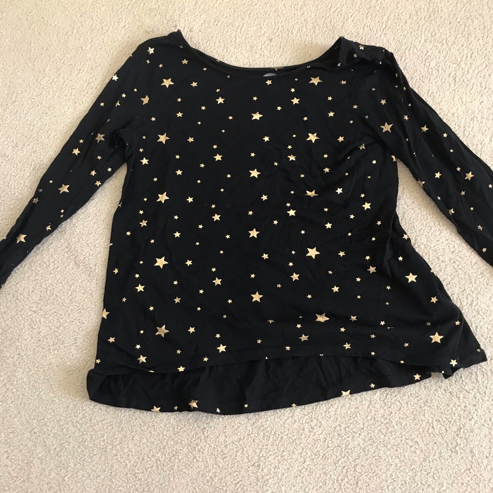 Black and gold star top